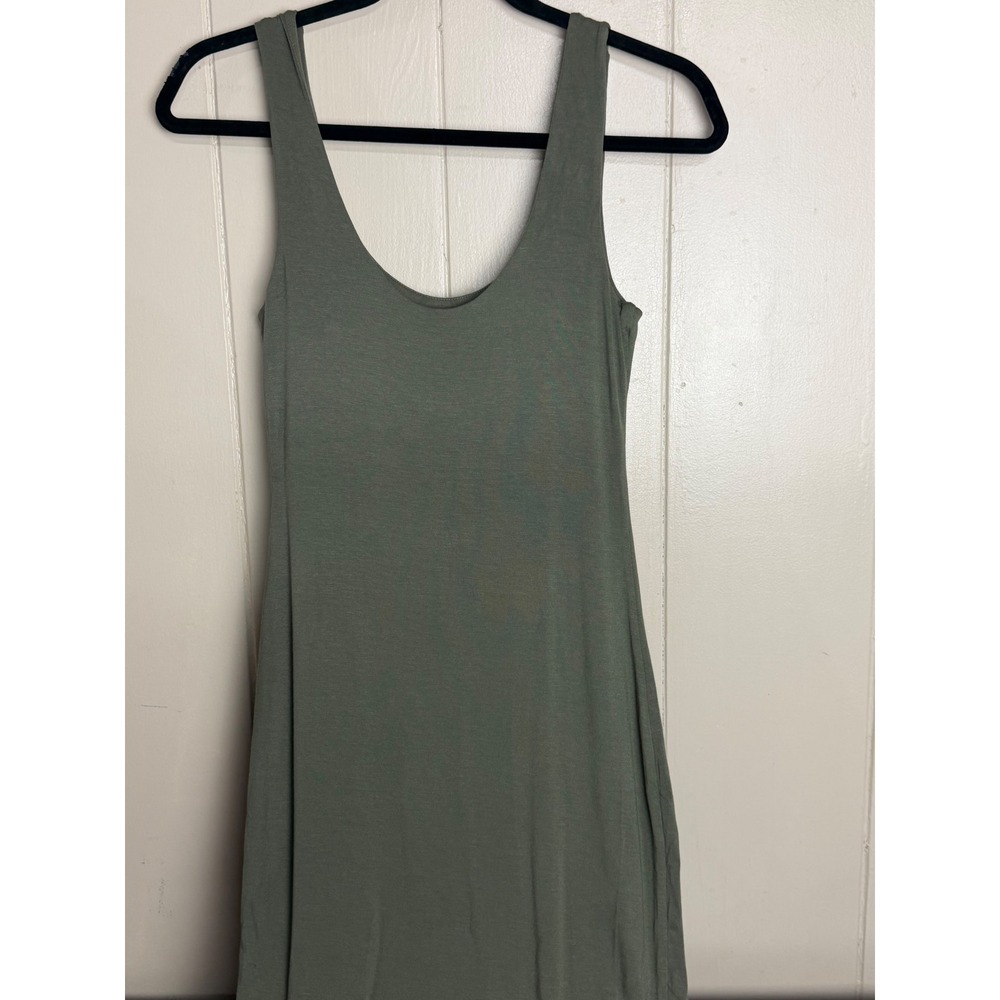 Bar III‎ Women S Midi Tank Dress Olive Green Excellent Lined Fitted Scoop Neck